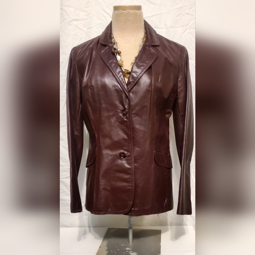 Northside Fashions / Jacket & Coats / Red Genuine Leather / Womens Size 11 Med
